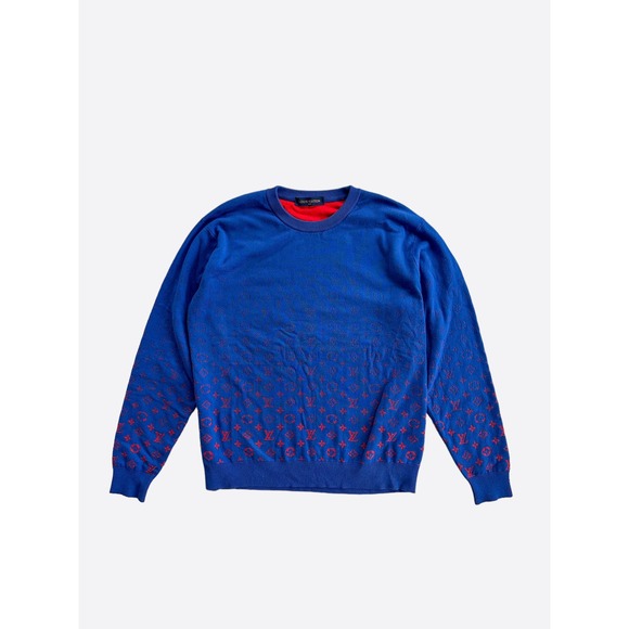 Louis Vuitton Blue & Red Monogram Gradient Sweater
